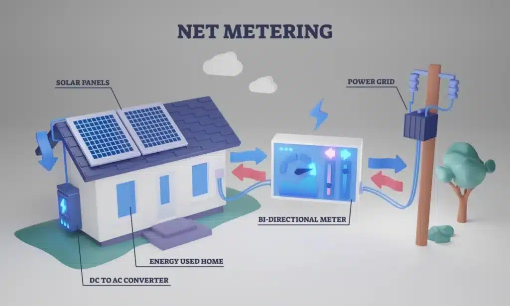 An illustration of a net metering billing mechanism