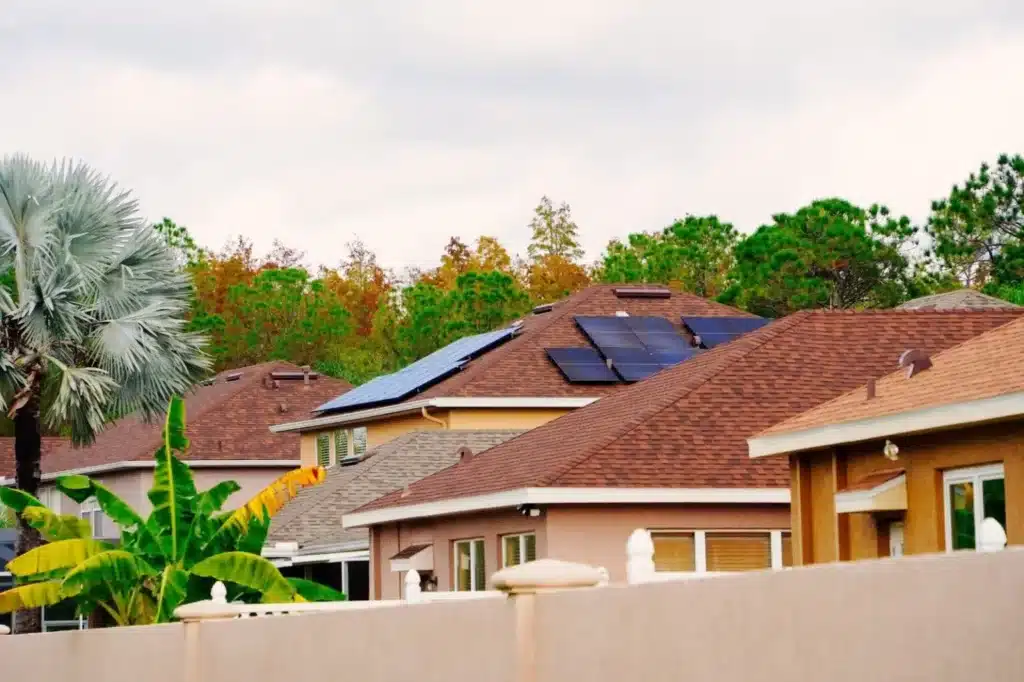 solar panels on house roof